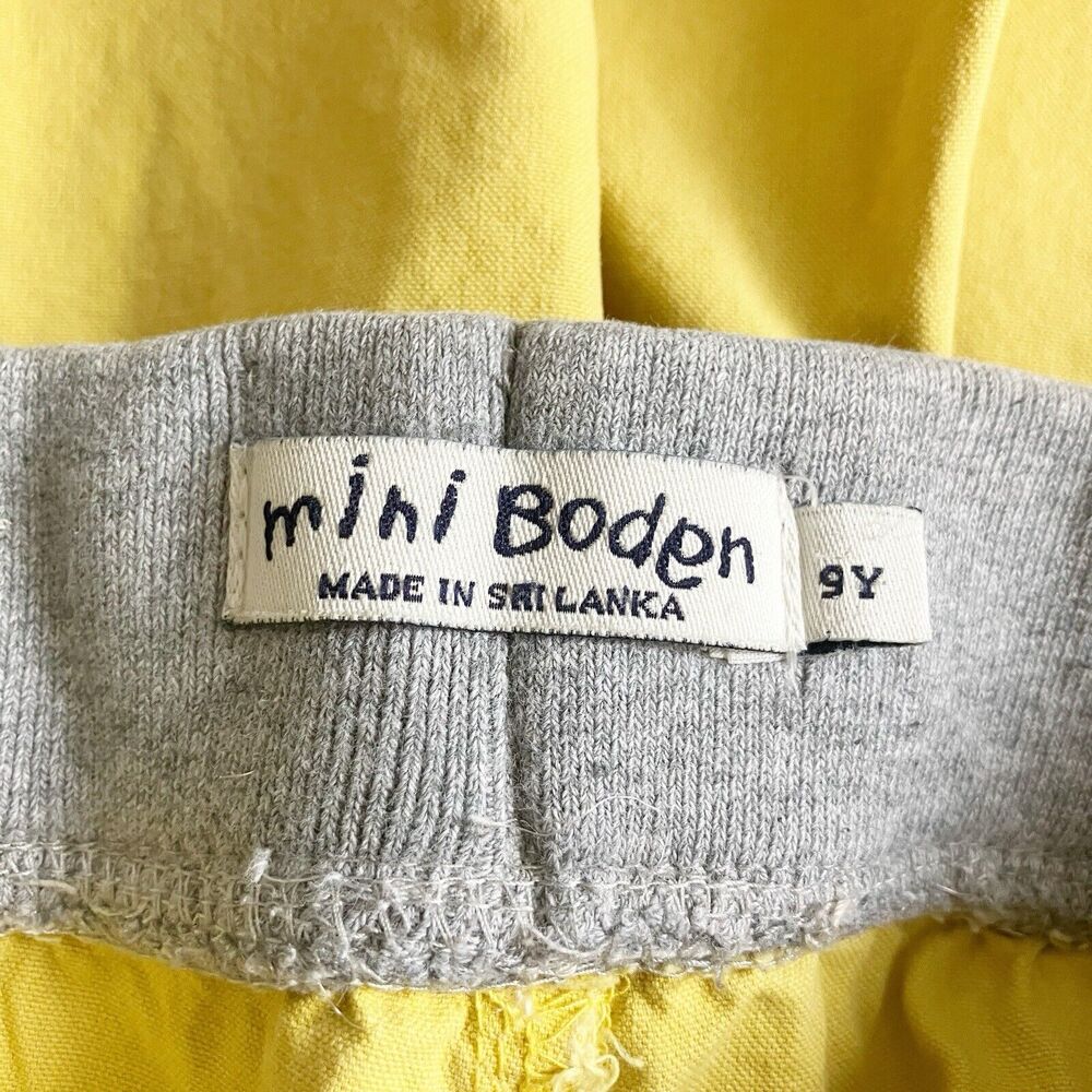 Mini Boden Boys Size 9 Pull On Carpenter Shorts Yellow Drawstring Pockets - Picture 3 of 6